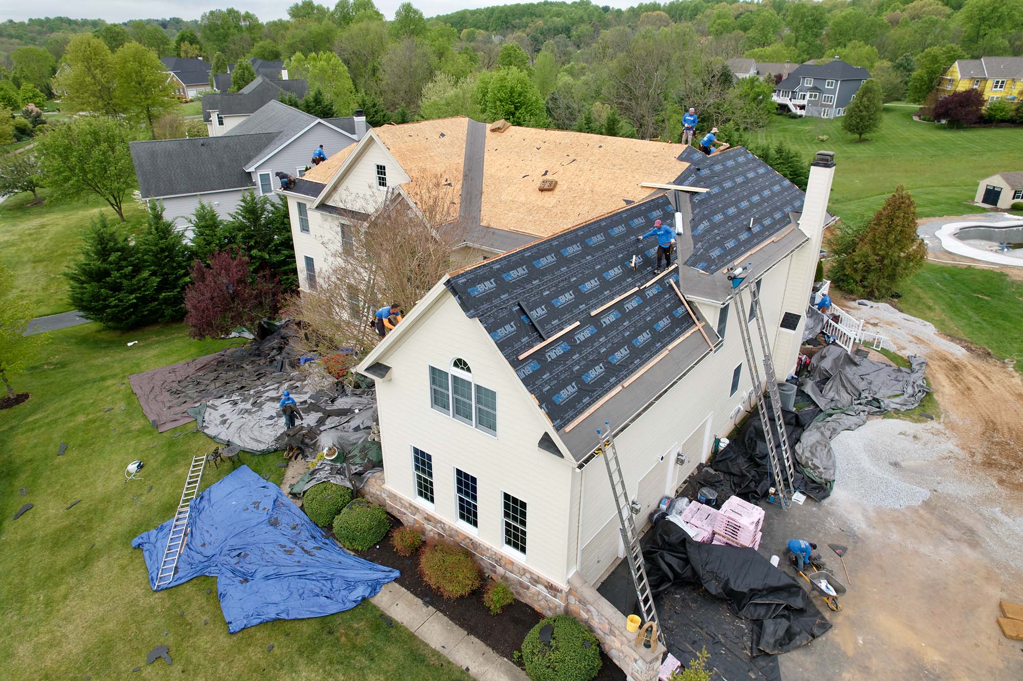Hail and Wind Storm Damage Repairs in Progress