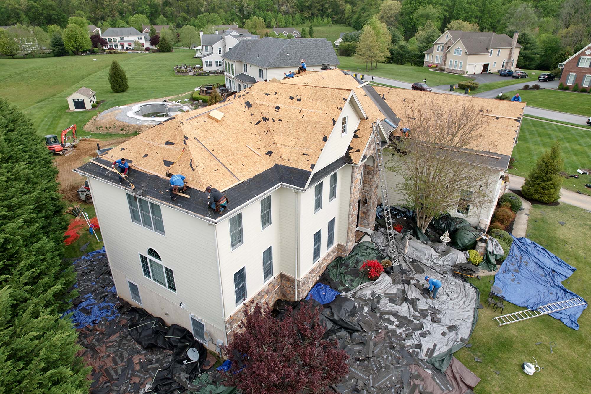 Hail and Wind Storm Damage Repairs in Progress