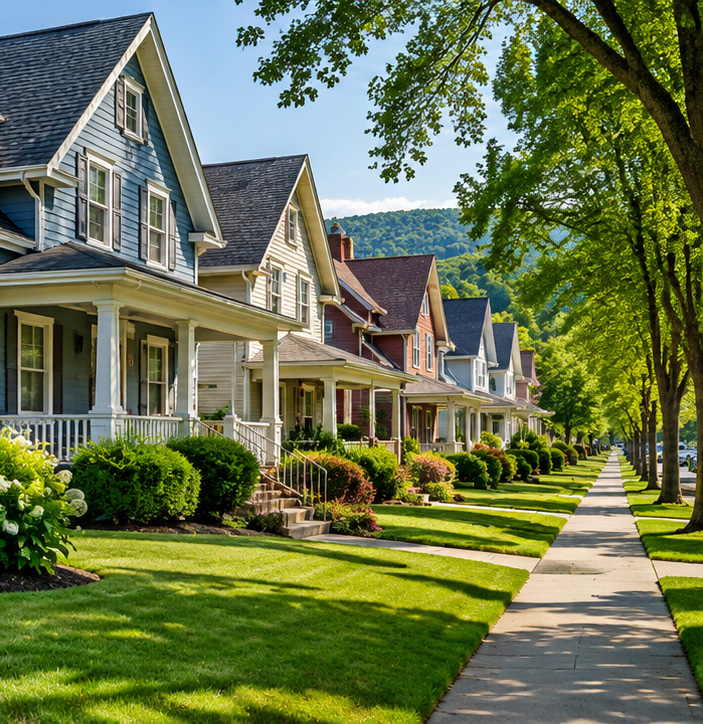 Residential neighborhood near Binghamton, New York